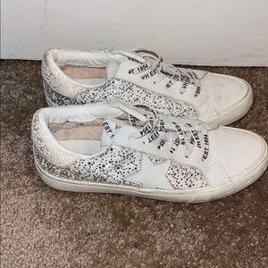White and Silver Women's Sneakers